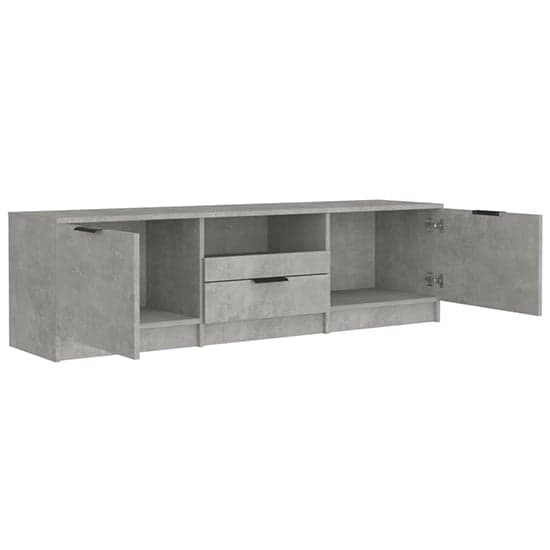 Kenna Wooden TV Stand With 2 Doors 1 Drawer In Concrete Effect_5