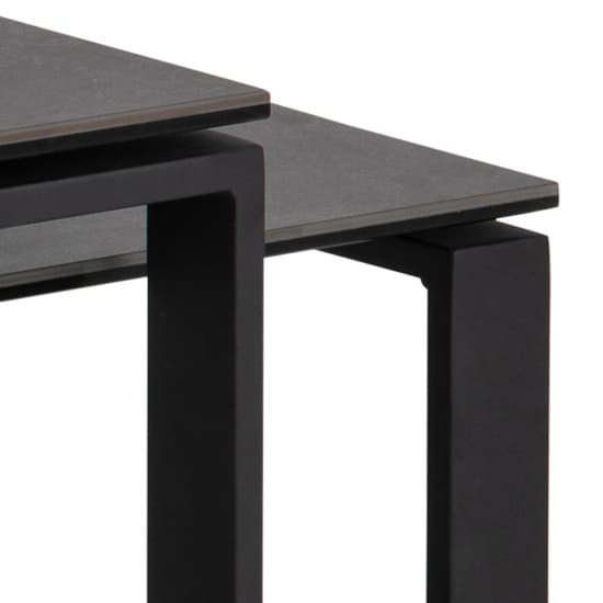 Kennesaw Black Ceramic Set Of 2 Coffee Tables With Metal Frame_4