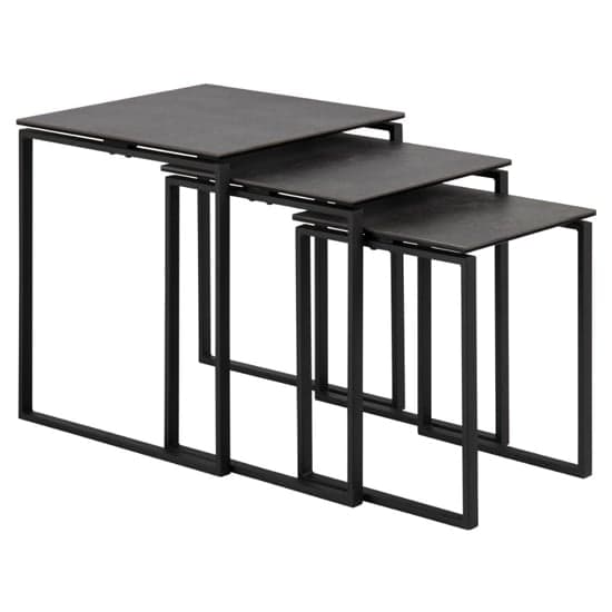Kennesaw Ceramic Nest Of 3 Tables With Metal Frame In Black_2