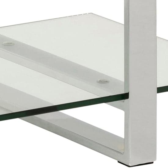 Kennesaw Clear Glass 1 Shelf TV Stand With Chrome Legs_5