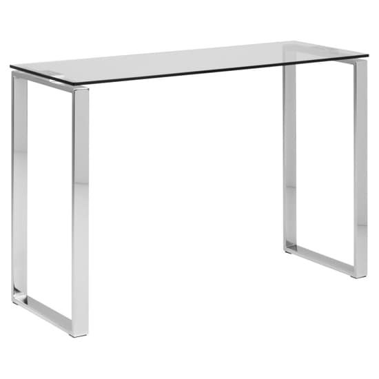Kennesaw Clear Glass Console Table With Chrome Frame_2