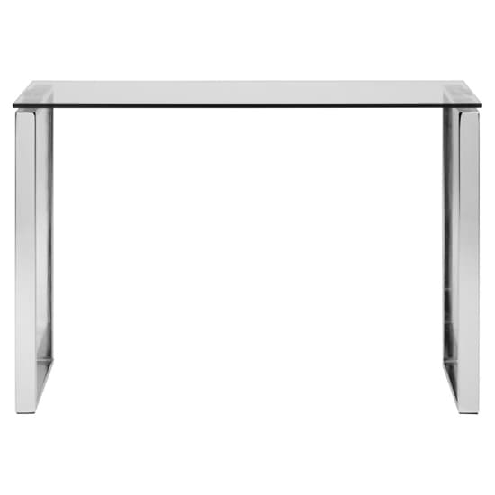 Kennesaw Clear Glass Console Table With Chrome Frame_3