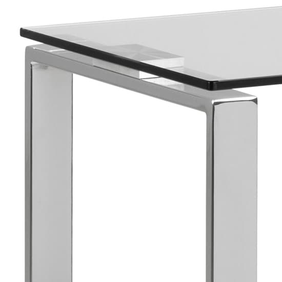 Kennesaw Clear Glass Console Table With Chrome Frame_4