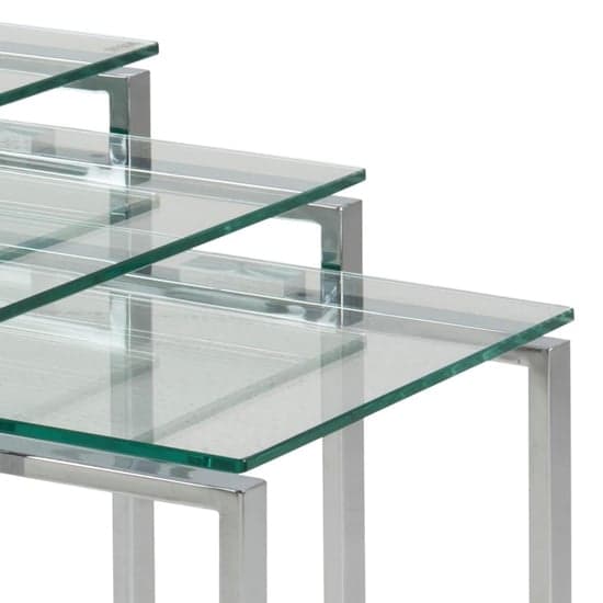 Kennesaw Clear Glass Nest Of 3 Tables With Chrome Frame_5