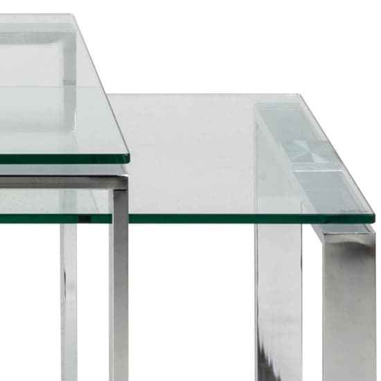 Kennesaw Clear Glass Set Of 2 Coffee Tables With Chrome Frame_4