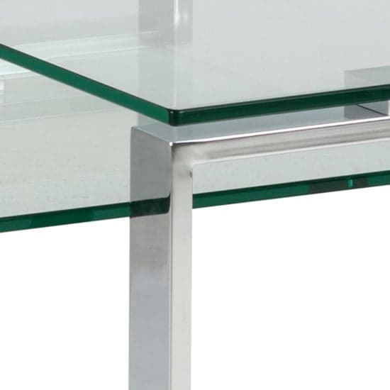 Kennesaw Clear Glass Set Of 2 Coffee Tables With Chrome Frame_5