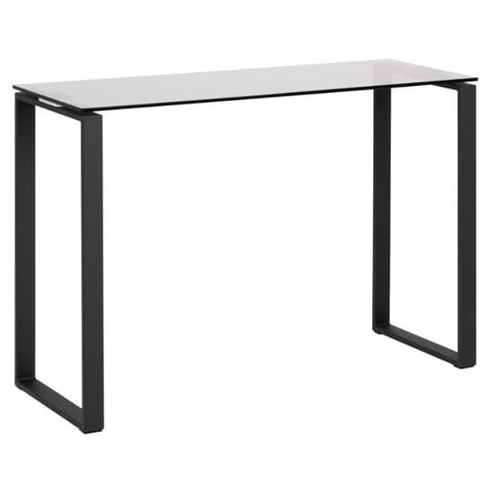 Kennesaw Smoked Glass Console Table With Black Frame_2