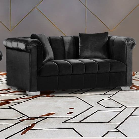 Kenosha Malta Plush Velour Fabric 2 Seater Sofa In Cosmic_1