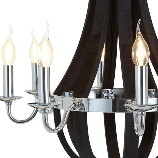Kensick 8 Bulbs Curved Design Chandelier Ceiling Light In Black_4