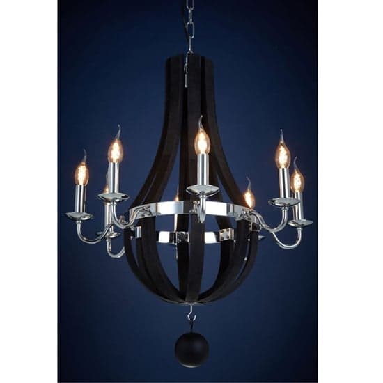 Kensick 8 Bulbs Curved Design Chandelier Ceiling Light In Black_1