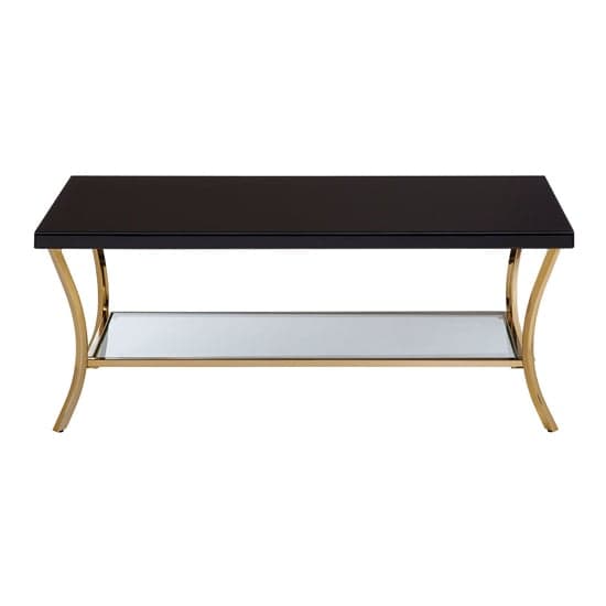 Kensick Black Mirrored Glass Coffee Table With Gold Frame_3