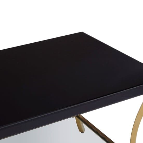 Kensick Black Mirrored Glass Coffee Table With Gold Frame_5