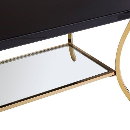 Kensick Black Mirrored Glass Coffee Table With Gold Frame_6