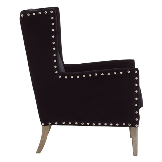 Kensick Fabric Armchair With Oak Legs In Black_3