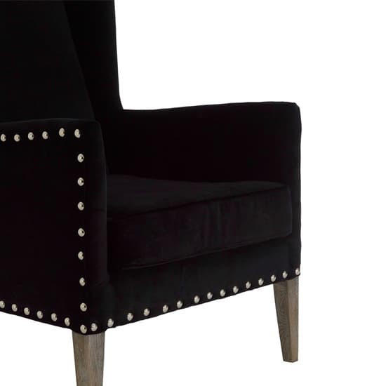 Kensick Fabric Armchair With Oak Legs In Black_7