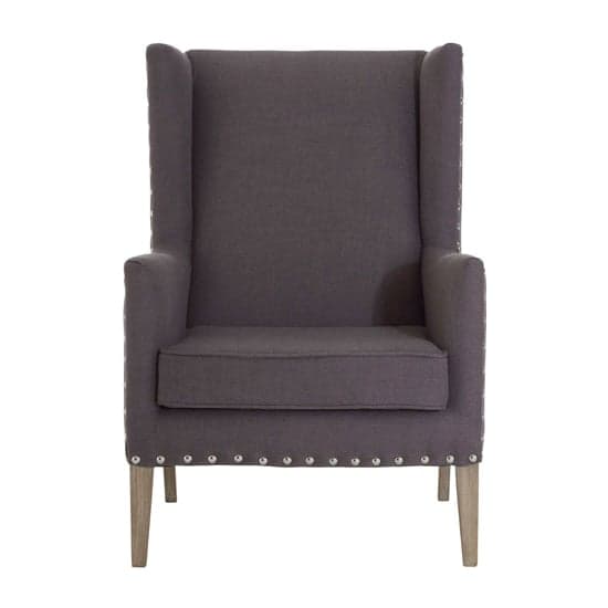 Kensick Fabric Armchair With Oak Legs In Gunmetal Grey_2
