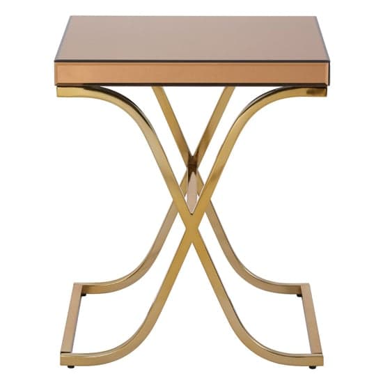 Kensick Mirrored Glass Side Table With Gold Frame_2