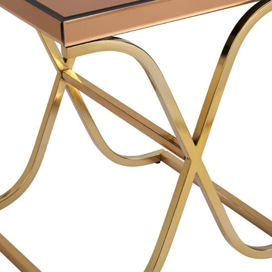 Kensick Mirrored Glass Side Table With Gold Frame_5