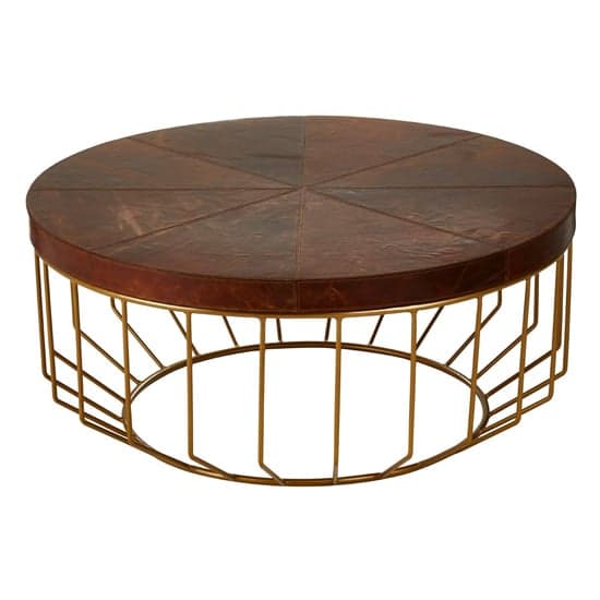 Kensick Round Wooden Coffee Table In Brown_2