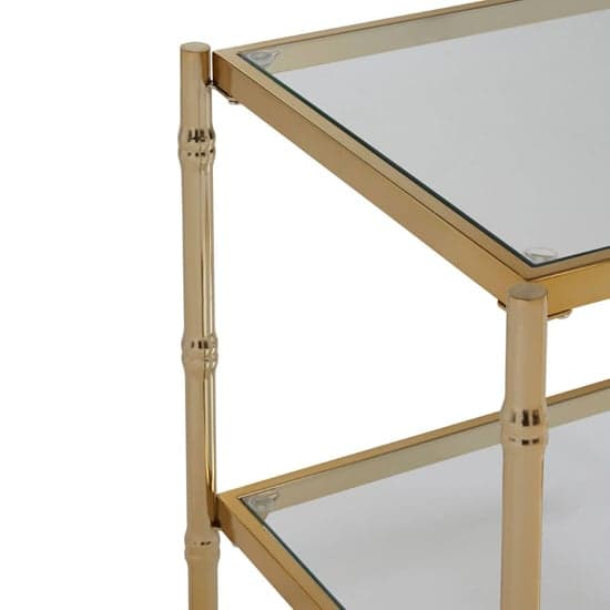Kensick Square Mirrored Glass Side Table With Gold Frame_3
