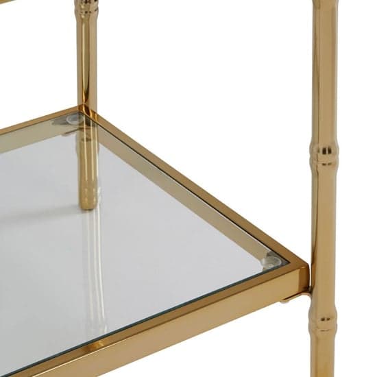Kensick Square Mirrored Glass Side Table With Gold Frame_4