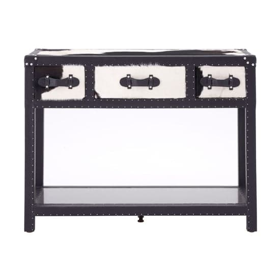 Kensick Wooden Console Table With 3 Drawers In Black And White_2