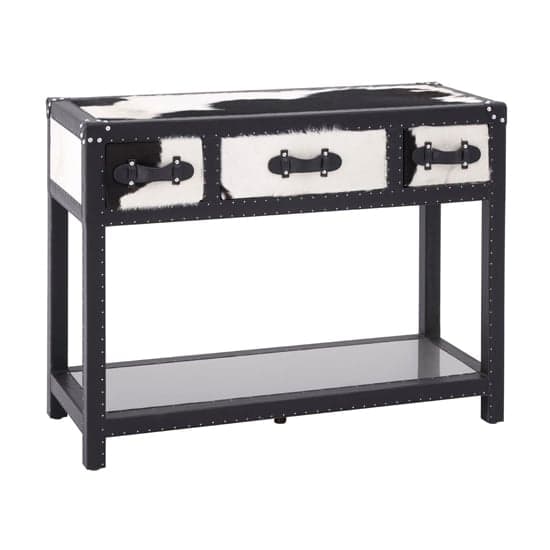Kensick Wooden Console Table With 3 Drawers In Black And White_1