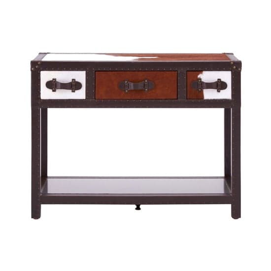 Kensick Wooden Console Table With 3 Drawers In Brown And White_2