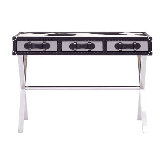 Kensick Wooden Console Table With Cross Legs In Black And White_2