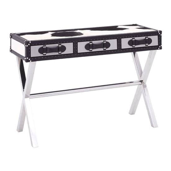 Kensick Wooden Console Table With Cross Legs In Black And White_1