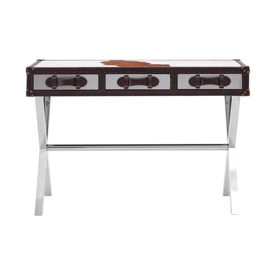 Kensick Wooden Console Table With Cross Legs In Brown And White_2