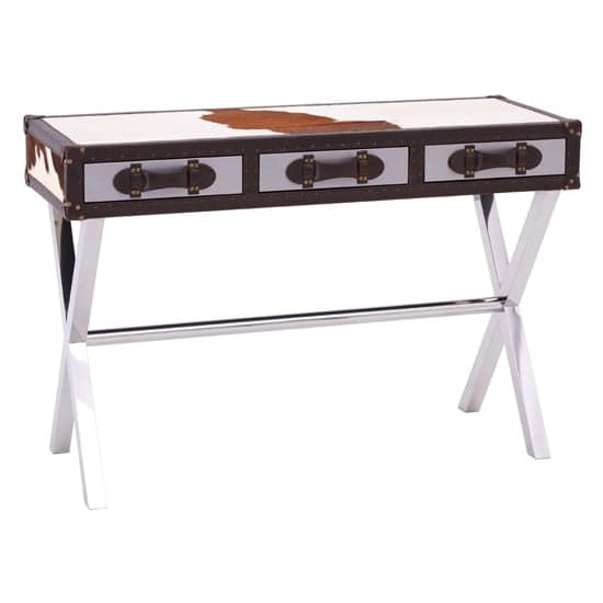 Kensick Wooden Console Table With Cross Legs In Brown And White_1