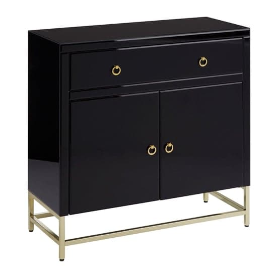 Kensick Wooden Sideboard With 2 Doors And 1 Drawer In Black_2