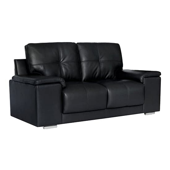 Kensington Faux Leather 2 Seater Sofa In Black_6
