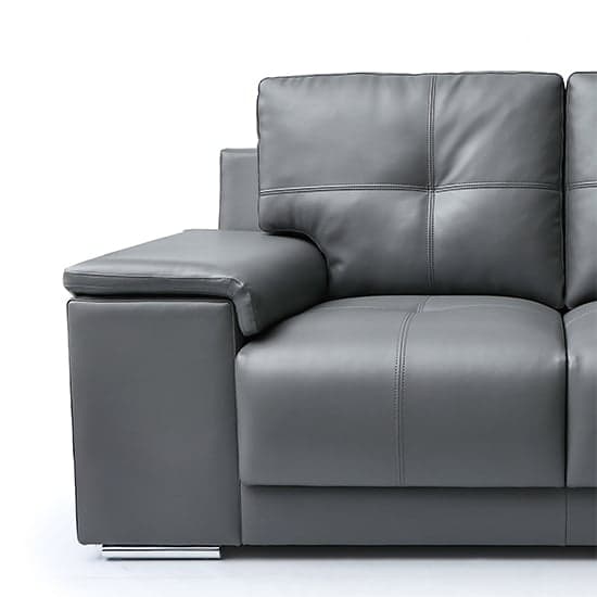Kensington Faux Leather 2 Seater Sofa In Dark Grey_6
