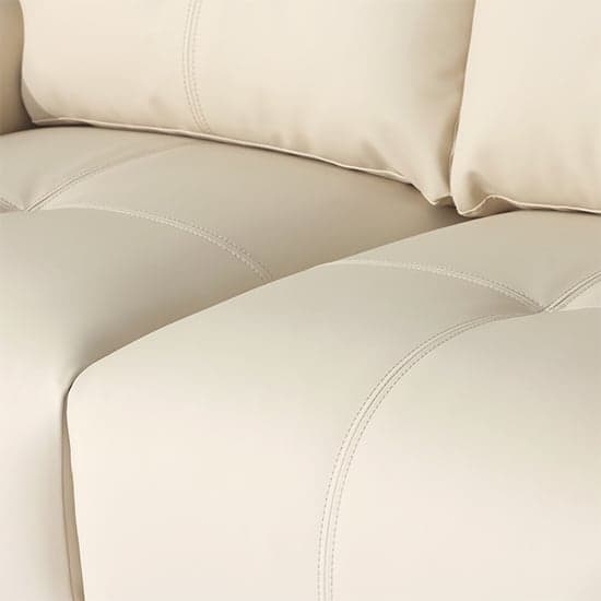 Kensington Faux Leather 2 Seater Sofa In Ivory_6