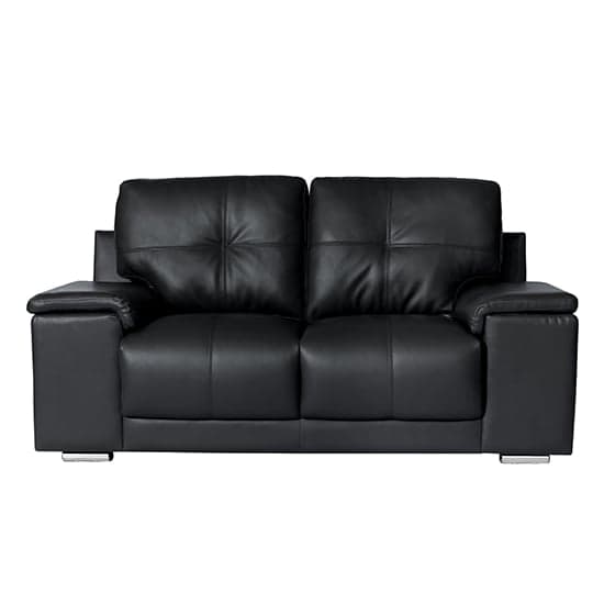 Kensington Faux Leather 3 + 2 Seater Sofa Set In Black_2
