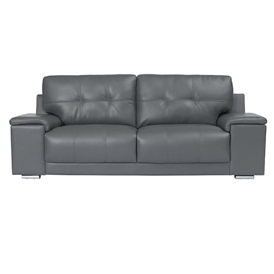 Kensington Faux Leather 3 + 2 Seater Sofa Set In Dark Grey_3