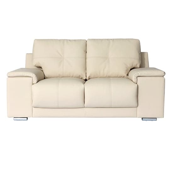 Kensington Faux Leather 3 + 2 Seater Sofa Set In Ivory_2