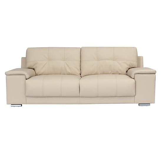 Kensington Faux Leather 3 + 2 Seater Sofa Set In Ivory_3