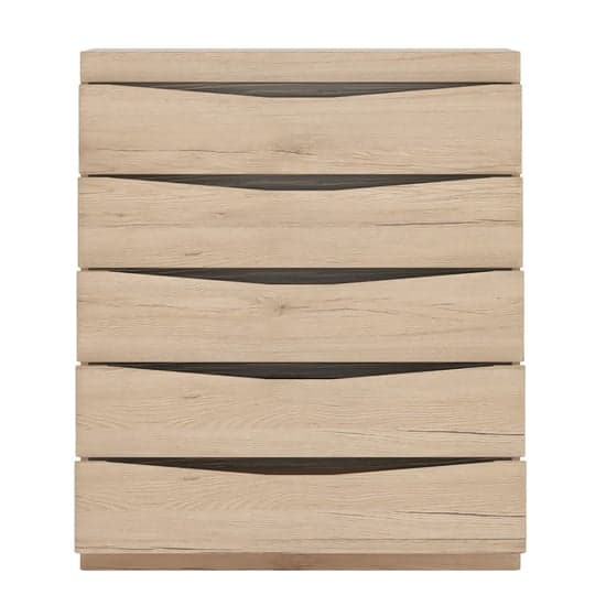 Kenstoga Wooden Chest Of Drawers In Grained Oak With 5 Drawers_2
