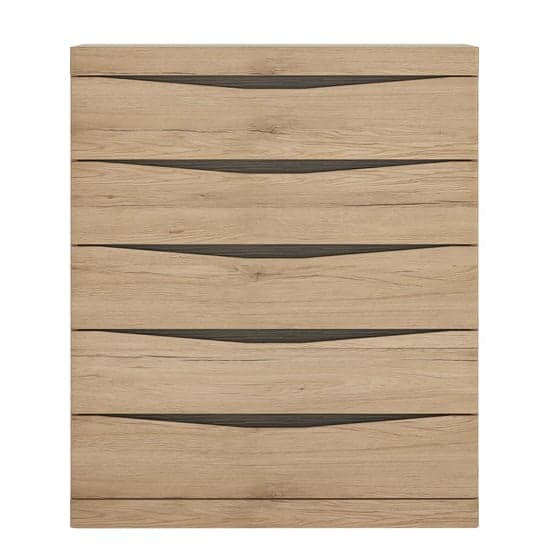 Kenstoga Wooden Chest Of Drawers In Grained Oak With 5 Drawers_1