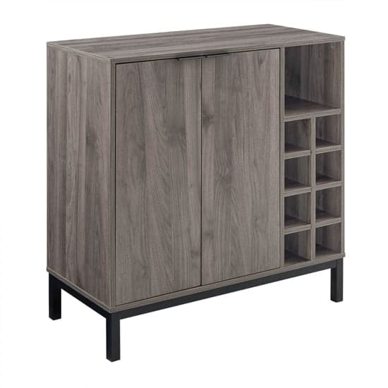 Keoni Wooden Bar Cabinet With 2 Doors In Slate Grey_4