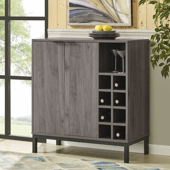Keoni Wooden Bar Cabinet With 2 Doors In Slate Grey_1