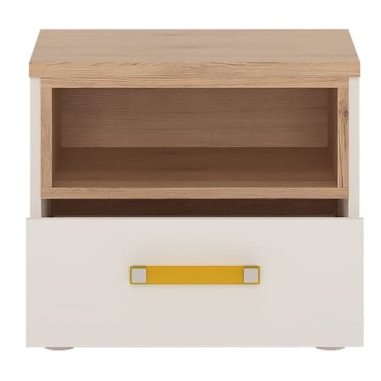 Kepo Wooden Bedside Cabinet In White High Gloss And Oak_2