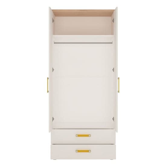 Kepo Wooden Wardrobe In White High Gloss And Oak_2