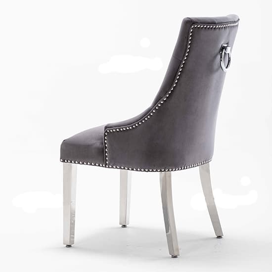 Kepro Knocker Dark Grey Velvet Dining Chairs In Pair_3