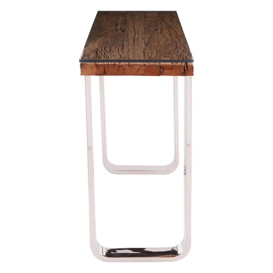 Kero Glass Top Console Table With U-Shaped Base In Natural_4