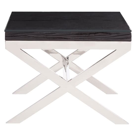 Kero Glass Top End Table With Cross Base In Black_3