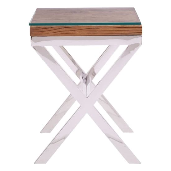 Kero Glass Top Side Table With Cross Base In Natural_2